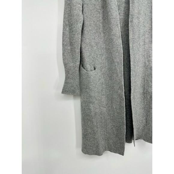 Tahari Pure Luxe Cashmere ribbed Open Cardigan Sweater Size XS charcoal gray - Picture 3 of 5